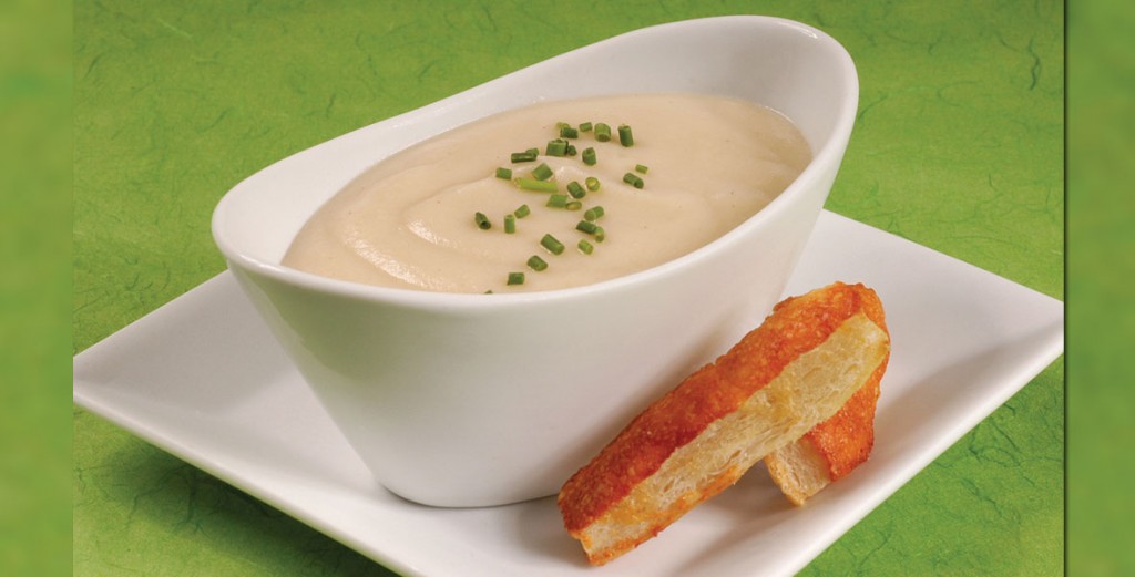 Epcot’s Potato Leek Soup with Irish Cheddar Cheese Crisps