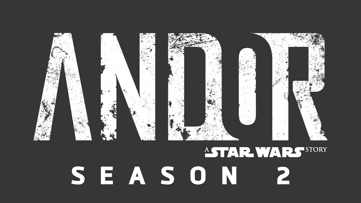 White text on a dark grey background reading “Andor: A Star Wars Story, Season 2.”